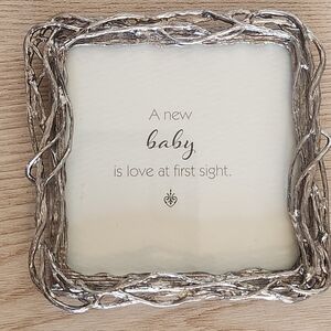 NEW Silver Twisted "Branches" A New Baby is Love at First Sight Photo Frame
